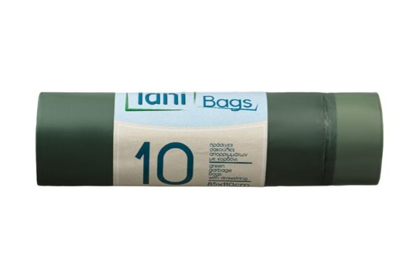 Green Garbage bags with drawstring on a roll 85x110cm | Intertan S.A.