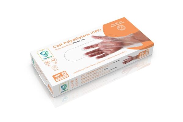 CPE Gloves Transparent Powder free - Medium | Intertan S.A.