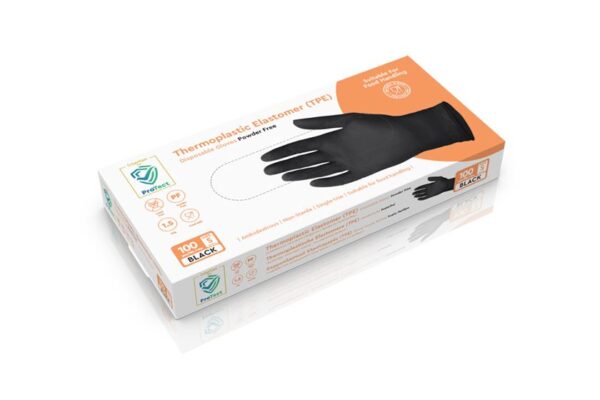 TPE Gloves Black Powder free - Small | Intertan S.A.
