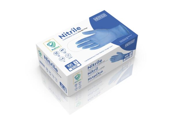 Nitrile Gloves Blue Powder-free MDR / PPE III - Small | Intertan S.A.