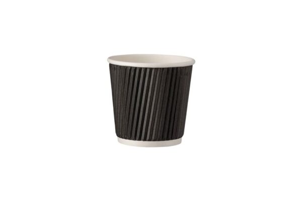 Double Wall Paper Cups 4oz Ripple / Black Colour | Intertan S.A.