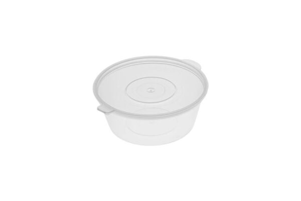 PP DRESSING CUP 120ml (4oz) TRANSPARENT WITH HINGED LID 20x50pcs. | Intertan S.A.