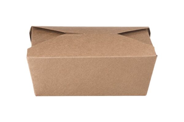 Kraft Paper Food Boxes Folder-Shaped 1400 ml | Intertan S.A.