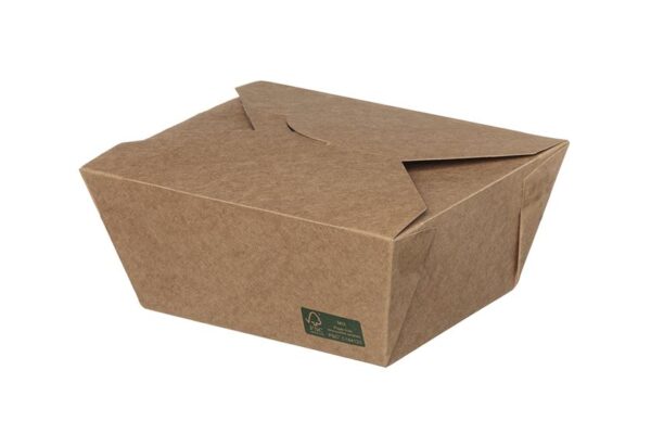 Kraft Paper Food Box FSC® Folder -Shaped 800 ml. | Intertan S.A.