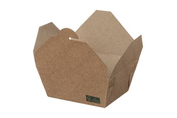 Kraft Paper Food Box FSC® Folder -Shaped 800 ml. | Intertan S.A.