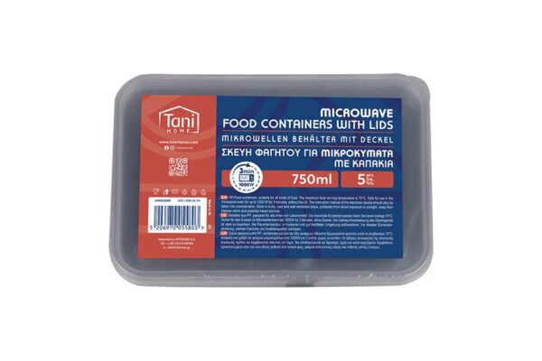 Rectangular Black Transparent Food Container M/W Injection 750 ml. with Lid | Intertan S.A.