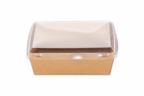Kraft Paper Food Container 1500 ml with PET Safelock Lid (SET) | Intertan S.A.