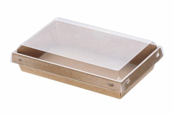 Kraft Paper Food Container 500 ml with PET Safelock Lid (SET) | Intertan S.A.