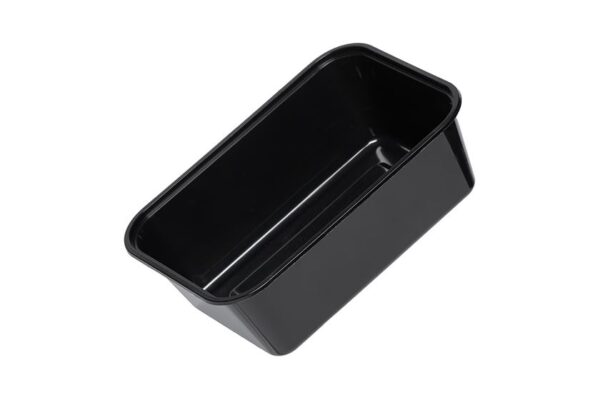 Black Rectangular PP Food Container M/W with Transparent Lid 1000 ml | Intertan S.A.