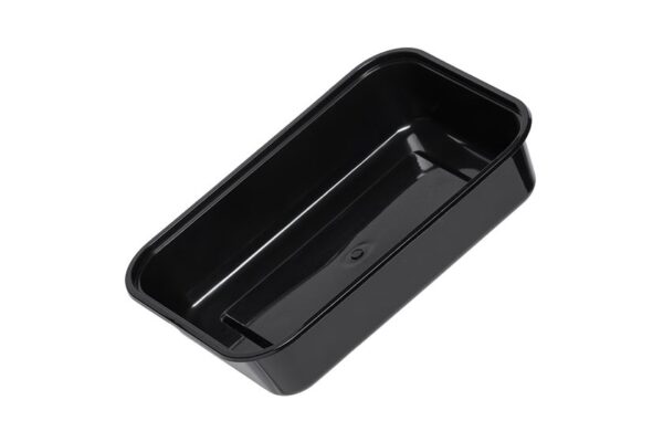 Black Rectangular PP Food Container M/W with Transparent Lid 500 ml | Intertan S.A.