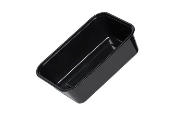 Black Rectangular PP Food Container M/W with Transparent Lid 750 ml | Intertan S.A.