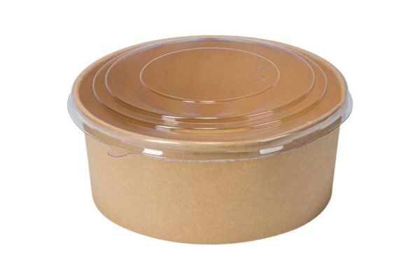 Καπάκια PET για Χάρτινα Κraft Σκεύη Φαγητού 1300 ml | ΙΝΤΕΡΤΑΝ Α.Ε.