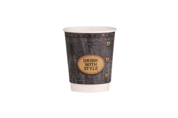 Paper Cup Double Wall 8 oz Jeans MIX | Intertan S.A.
