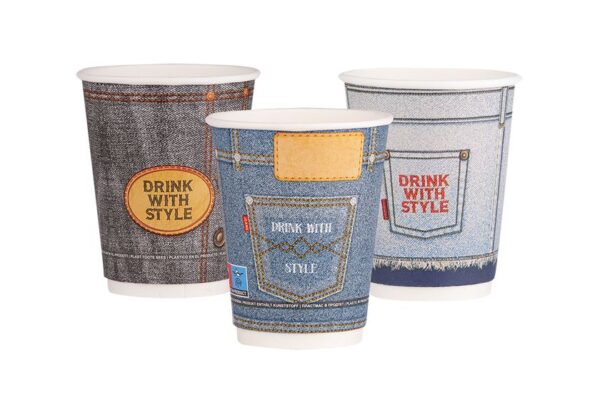 Paper Cup Double Wall 12 oz Jeans MIX | Intertan S.A.