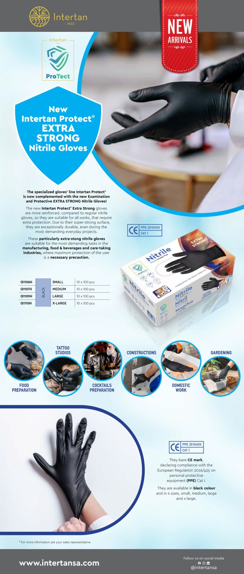 New Extra Strong Nitrile Gloves Newsletter | Intertan S.A.
