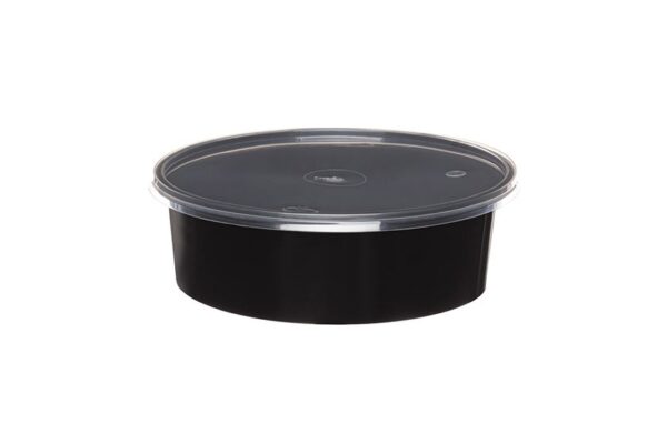 PP Food Containers M/W Round with Transparent Lid 600 ml | Intertan S.A.