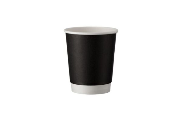 Double Wall Paper Cups 8oz Matte Black | Intertan S.A.