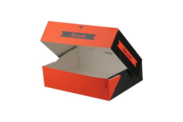 Auto-Assembly Paper Food Boxes "Love2Eat" for Large Portions 27x19x7.5 cm. | Intertan S.A.