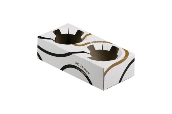 Paper Cupholders Matte Gourmet New Design White Colour - 2 compartments | Intertan S.A.