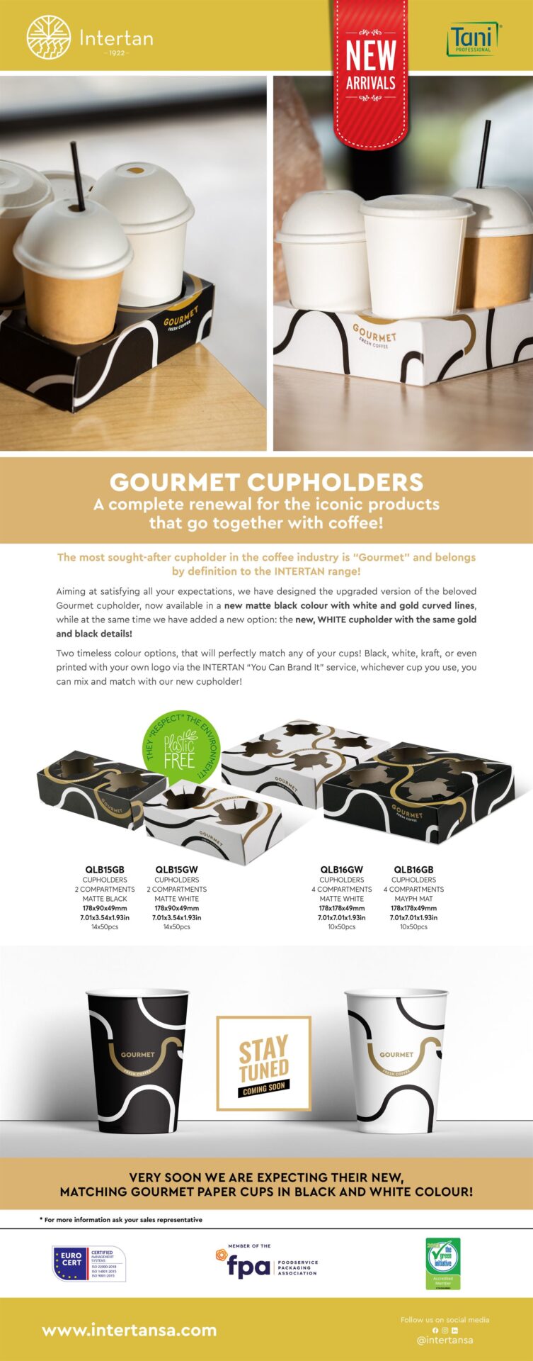 New Designs GOURMET Cupholders Newsletter | Intertan S.A.