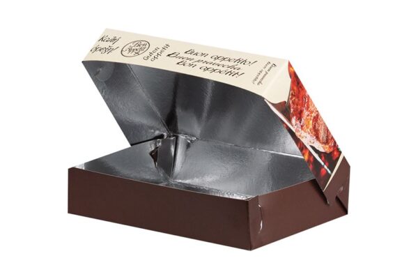 Food Boxes BON APPETIT with Metalised PET Coating (T37) 22x16x5cm | Intertan S.A.
