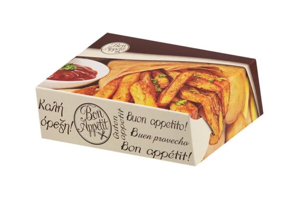 Food Boxes BON APPETIT with Metalised PET Coating (T42) 14x10.5x4.8cm | Intertan S.A.