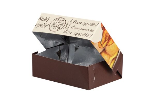 Food Boxes BON APPETIT with Metalised PET Coating (T42) 14x10.5x4.8cm | Intertan S.A.