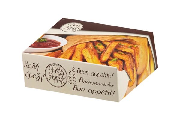 Food Boxes BON APPETIT with Metalised PET Coating (T8) 16x13.5x6cm | Intertan S.A.