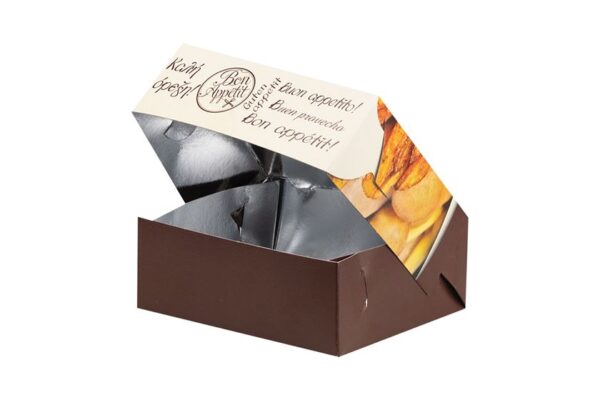 Food Boxes BON APPETIT with Metalised PET Coating (T8) 16x13.5x6cm | Intertan S.A.